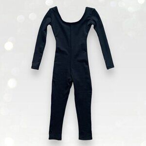 Black Long Sleeve Catsuit Unitard Bodysuit For Dance